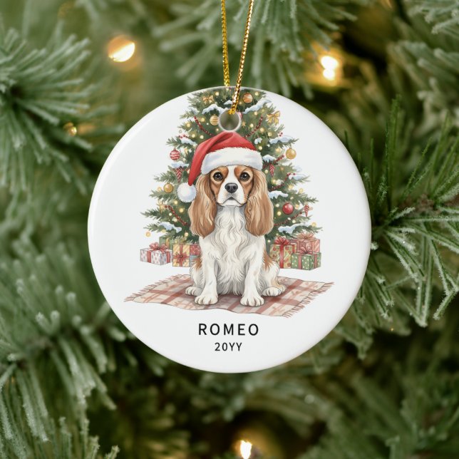 Custom Christmas Cavalier King Charles Spaniel Ceramic Tree Decoration (Tree)