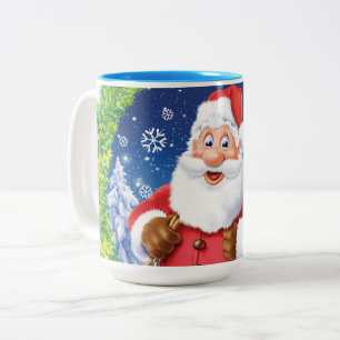 Custom Christmas coffee mug , Santa and toy sack.