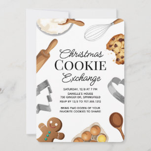 Custom Christmas Cookie Exchange Party Baking Holiday Card