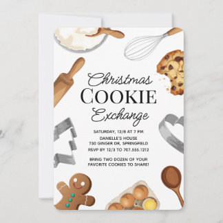 Custom Christmas Cookie Exchange Party Baking Holiday Card