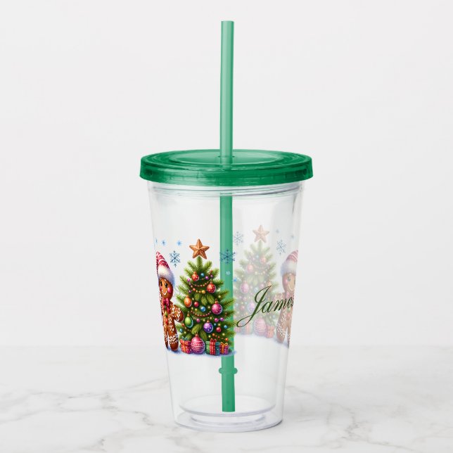 Custom Christmas Cookies  Acrylic Tumbler (Front)