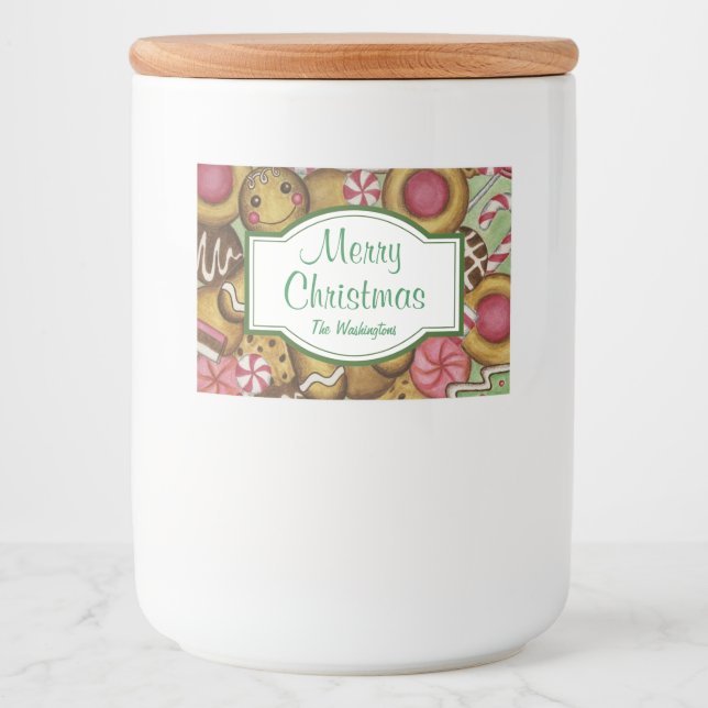 Custom Christmas Cookies Jar Food Stickers Labels (Front)