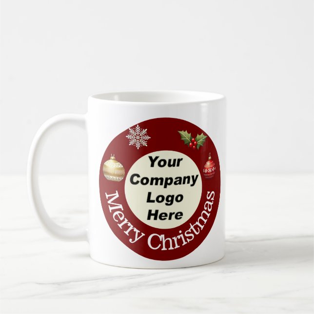 Custom Christmas Corporate Promotional Mug (Left)