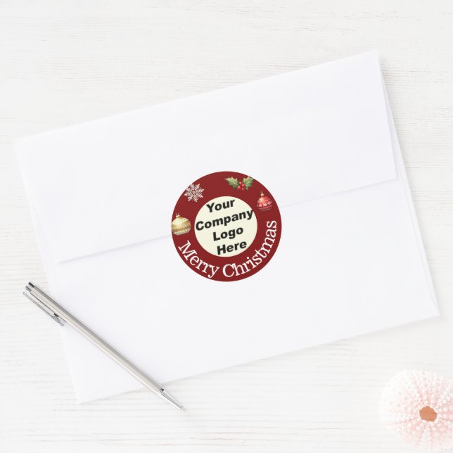 Custom Christmas Corporate Stickers (Envelope)