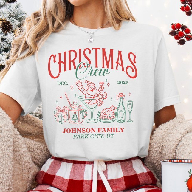 Custom Christmas Crew Matching Family Group T-Shirt (Creator Uploaded)