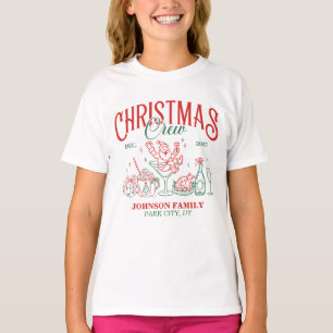 Custom Christmas Crew Matching Family Group T-Shirt