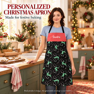 Custom Christmas Deer Star Winter Pattern Apron