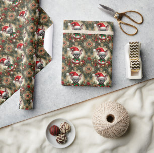 Custom Christmas Elf Sphynx Cat Gift Xmas  Wrapping Paper