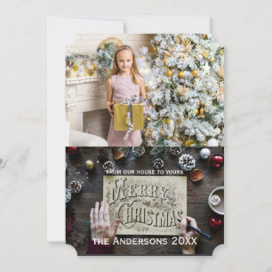 custom Christmas flat card add your photo
