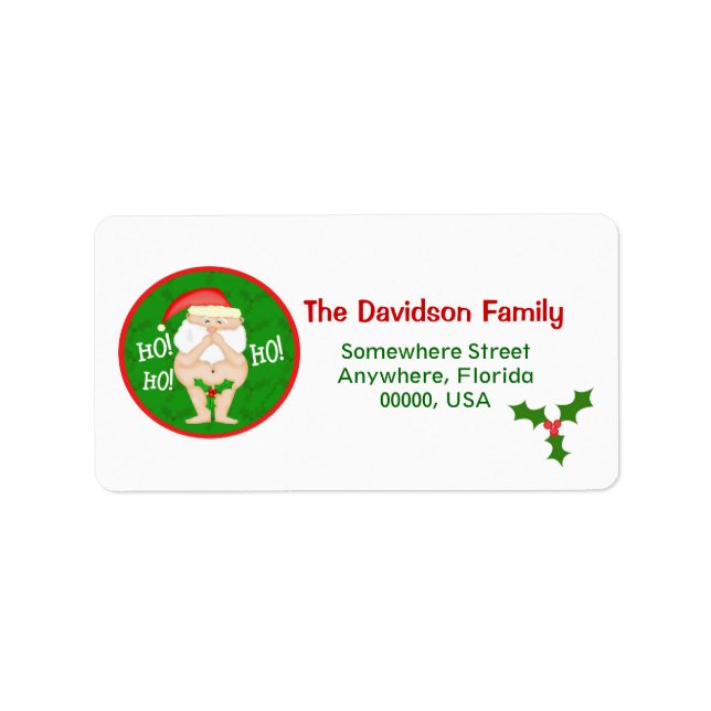 Custom Christmas Funny Return Address Labels (Front)