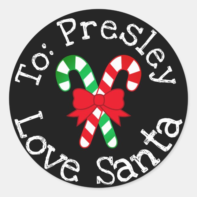 Custom Christmas Gift From Santa Sticker Label (Front)