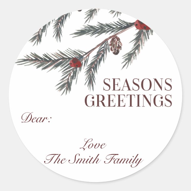 Custom Christmas Gift Label Stickers (Front)