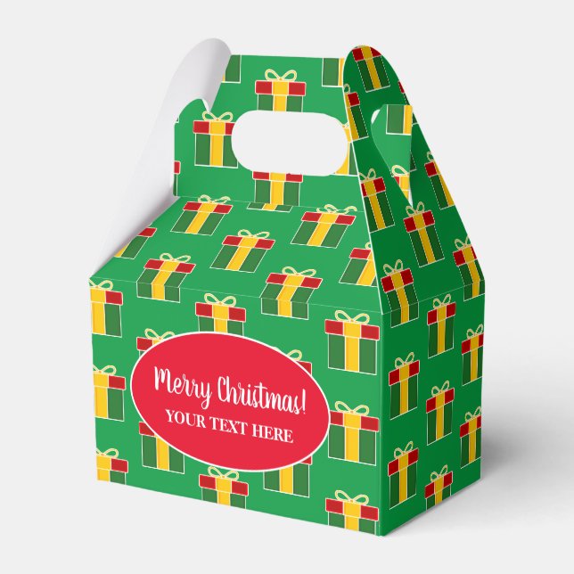 Custom Christmas gift pattern Holiday party Favour Box (Back Side)