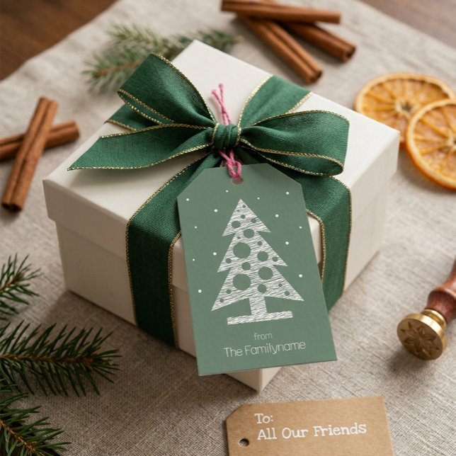 Custom Christmas Gift Tag with Abstract Tree (Creator Uploaded)