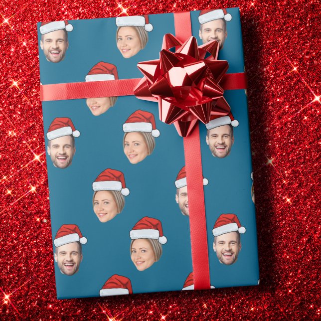 Custom Christmas Gift Wrap with Face Santa Hat  (Creator Uploaded)