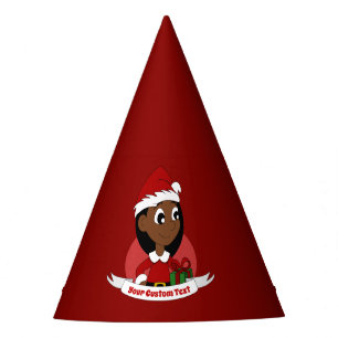 Custom christmas girl cartoon party hat