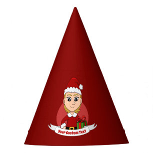 Custom christmas girl cartoon party hat
