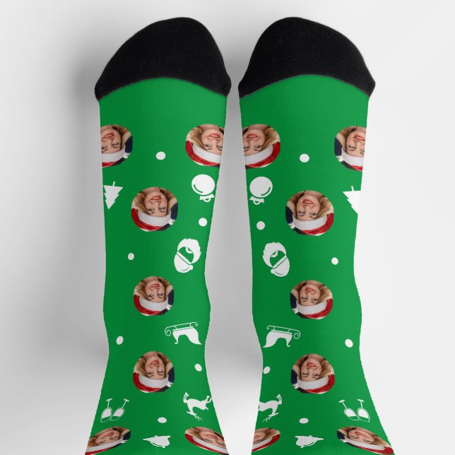 Custom Christmas (Green) Socks (Top)