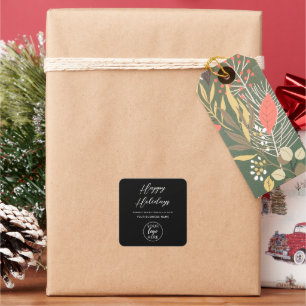 Custom Christmas Holiday Business Logo Square Sticker