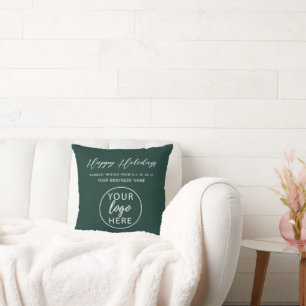 Custom Christmas Holiday Company Logo Cushion