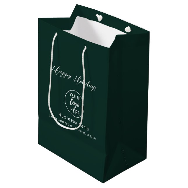 Custom Christmas Holiday Professional Business  Medium Gift Bag (Front Angled)