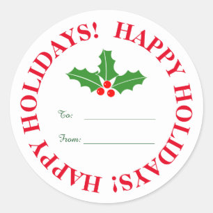 Custom Christmas Holiday to and from tag stickers