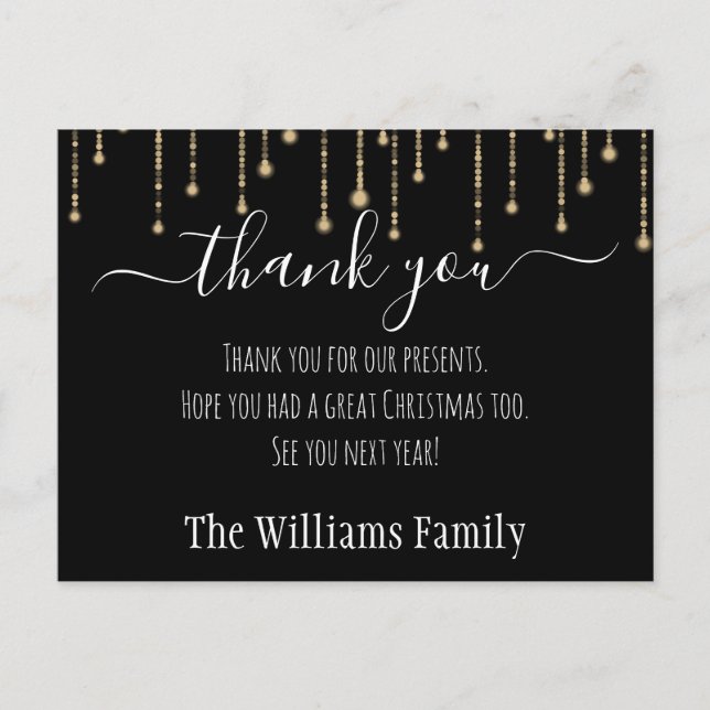 Custom Christmas Holidays Thank You Postcard (Front)