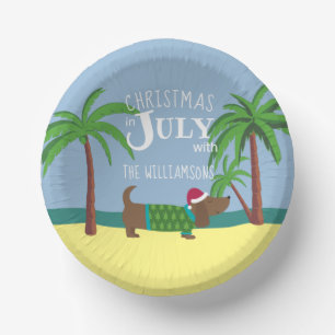 Custom Christmas in July Party  Paper Plate