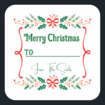 Custom Christmas Label Sticker Tags<br><div class="desc">Add a personal touch to your holiday gifting!  Classic red and green Christmas labels are perfect the season.  Fonts and messages are customisable.</div>