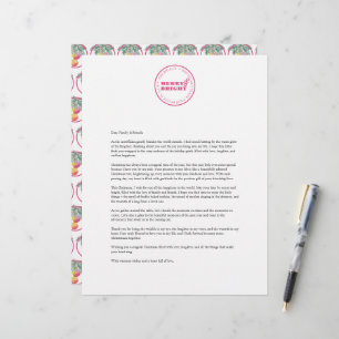 Custom Christmas Letter Template Pink Letterhead