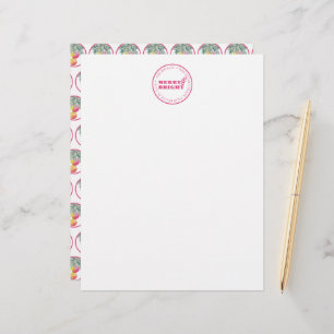 Custom Christmas Letterhead Design Pink