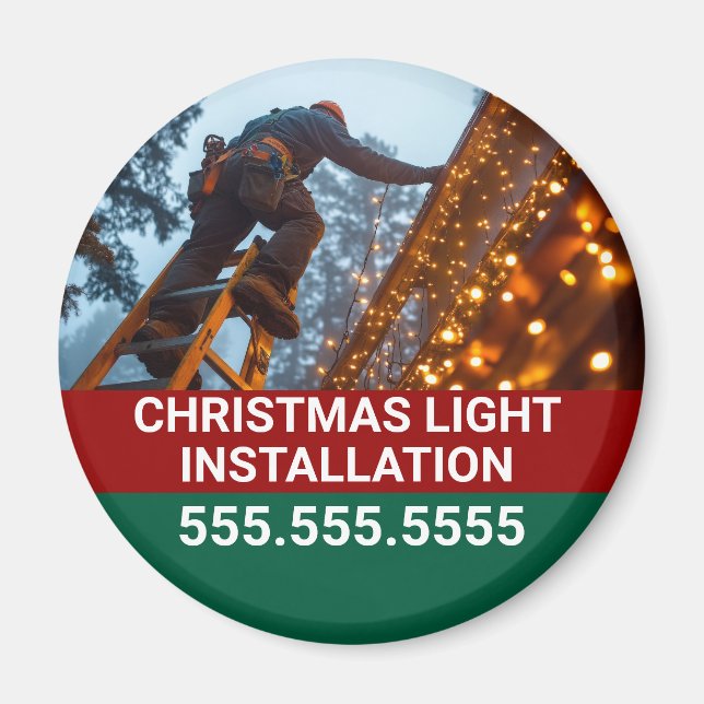 Custom Christmas Light Installation Company Magnet (Front)