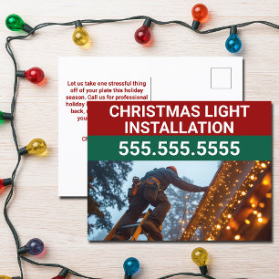 Custom Christmas Light Installation Company Postcard