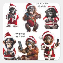 Custom Christmas Monkey Primate Ape Funny Call Me 