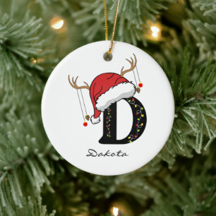 Custom Christmas Monogram Ornament for Friends