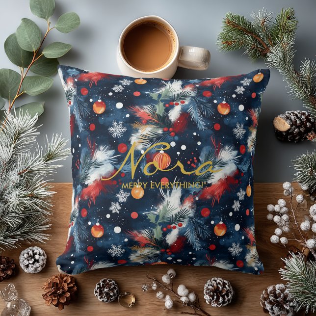 Custom Christmas Name Pillow with Artistic Quote (Creator Uploaded)