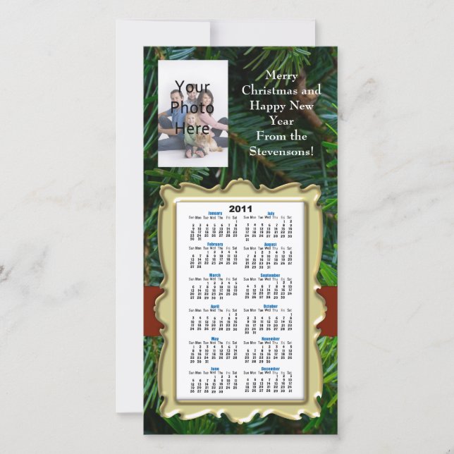 Custom Christmas/New Year Photo Card Calendar (Front)