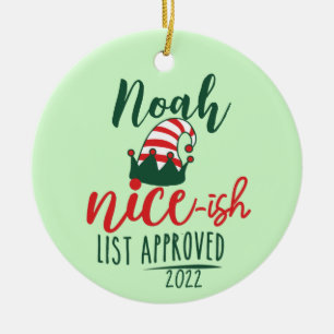 Custom Christmas Ornament, Custom Christmas  Elf Ceramic Tree Decoration