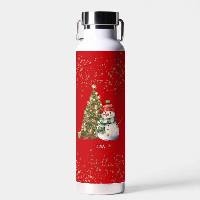 Custom Christmas Ornament for Kids Gift Children Water Bottle (Front)