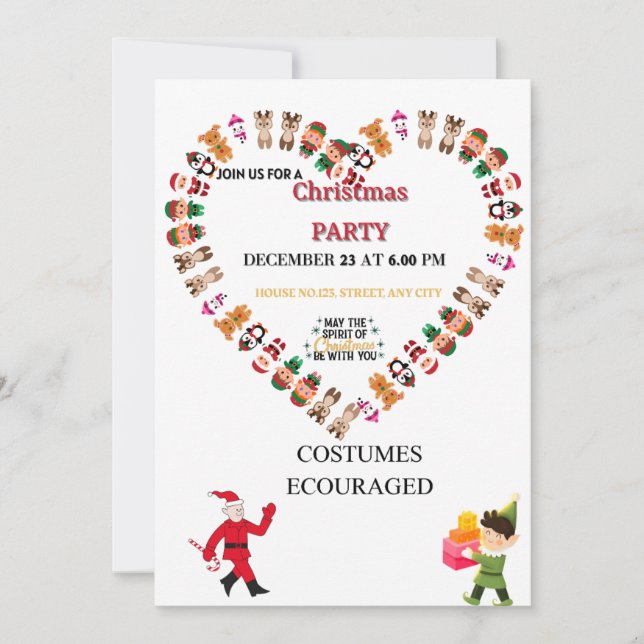 Custom Christmas Party Invitation – Festive Holida (Front)