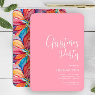 Custom Christmas Party Invites Pink