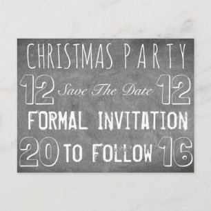 Custom Christmas Party Save The Date Chalkboard Announcement Postcard