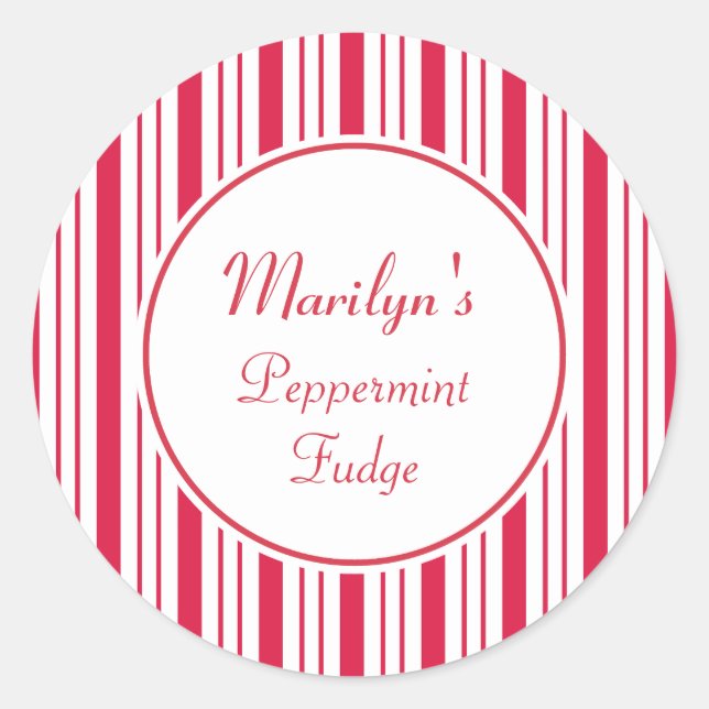 Custom Christmas Peppermint Gift Tag Stickers (Front)