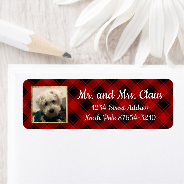 Custom Christmas Photo Frame Red and Black Plaid (Insitu)