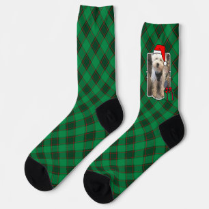 Custom Christmas Photo Frame Red and Green Plaid Socks