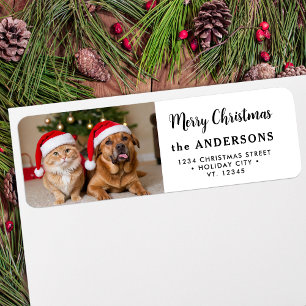 Custom Christmas Photo Modern Return Address
