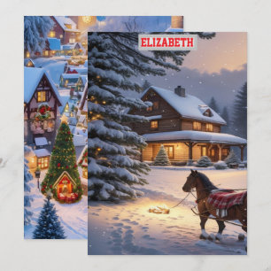 Custom Christmas Photo Wallpaper With Personalized Holiday Card