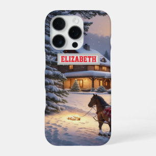 Custom Christmas Photo Wallpaper With Personalized iPhone 16 Pro Case