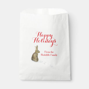 Custom Christmas rabbit in the snow gift bags