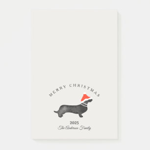 Custom Christmas red grey santa dachsund Post-it Notes